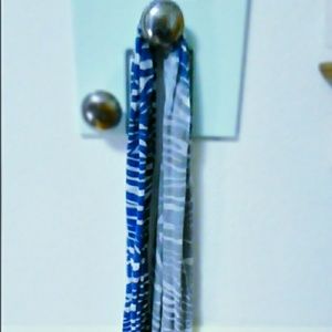 Ombre blue and gray animal print scarf